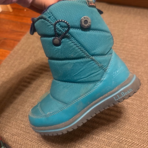 L.L. Bean Ultralight Primaloft Teal Insulated winter Boots toddler size 12 - Picture 3 of 5